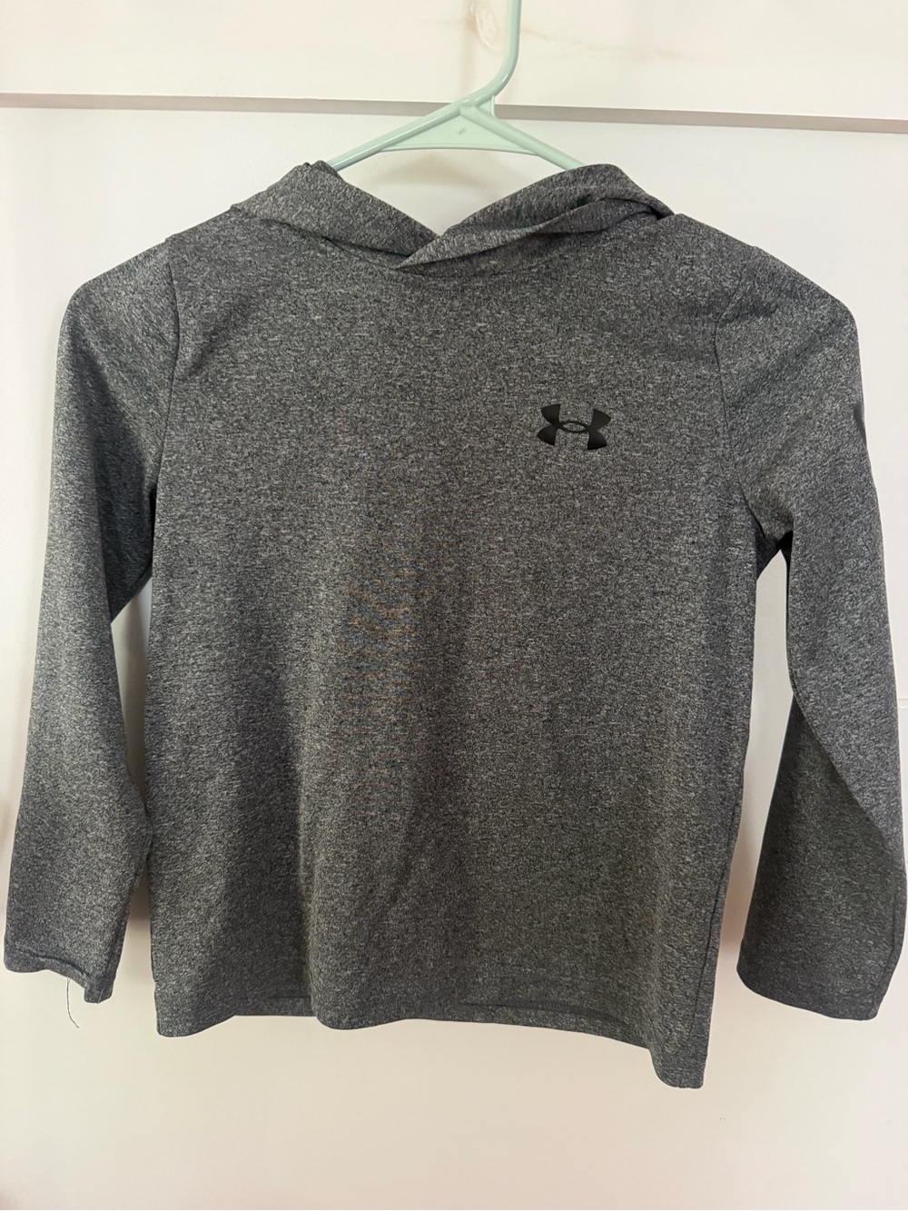 Under Armour Kids Gray Heather Hooded Performance Top